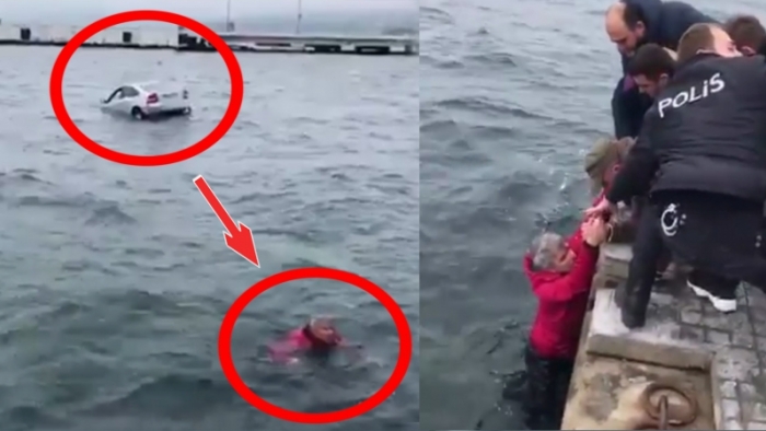 Sinop'ta denize düşen otomobilin şoförü, kendi imkanlarıyla araçtan çıkmayı başardı